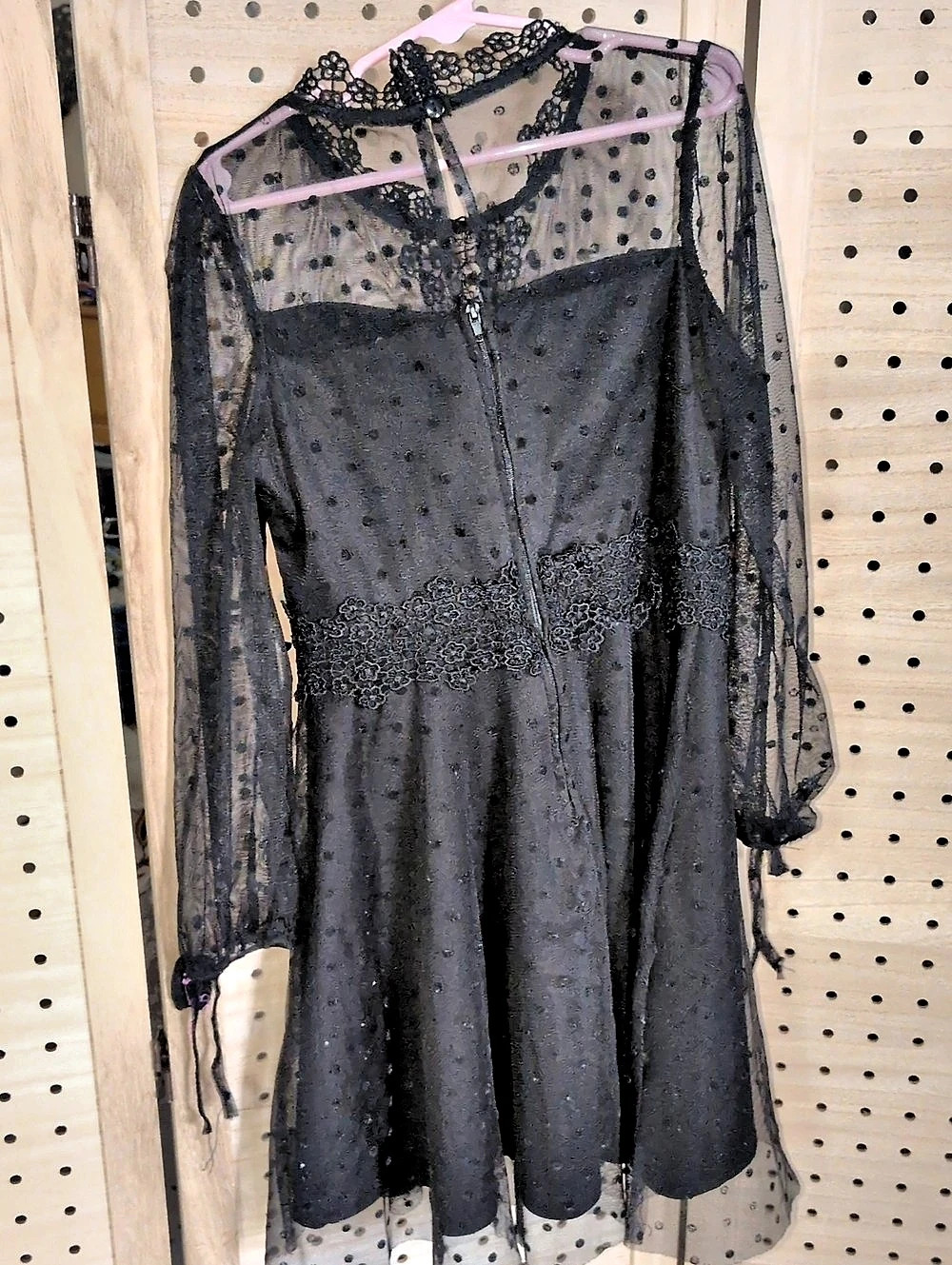 Childrens Rare Editions Formal Black Lace Polka Dot Special Occasion Party Dress
